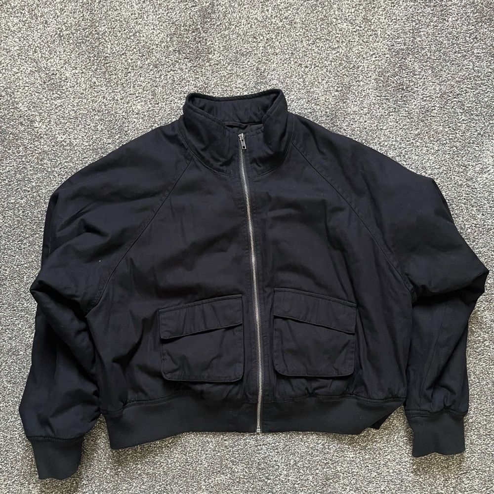 Women's Black Zip-Up Bomber Jacket